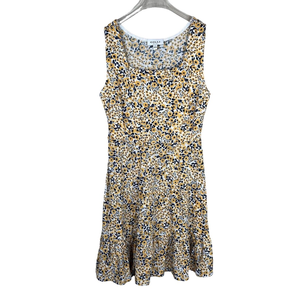 GILLI Women's Floral Print Fit & Flare Sundress Sleeveless Multicolor Size Small
